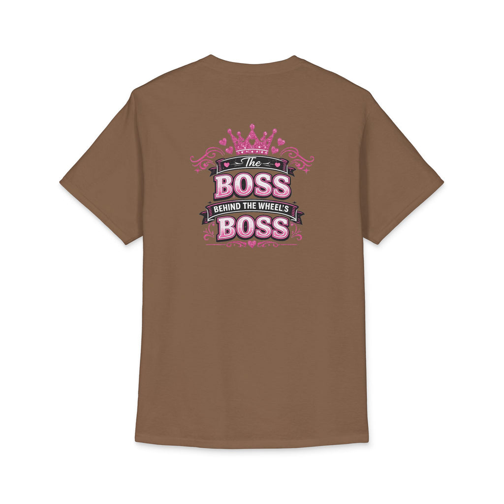 The Boss Behind the Wheel Tee — Women's Pink Crown Driving Shirt