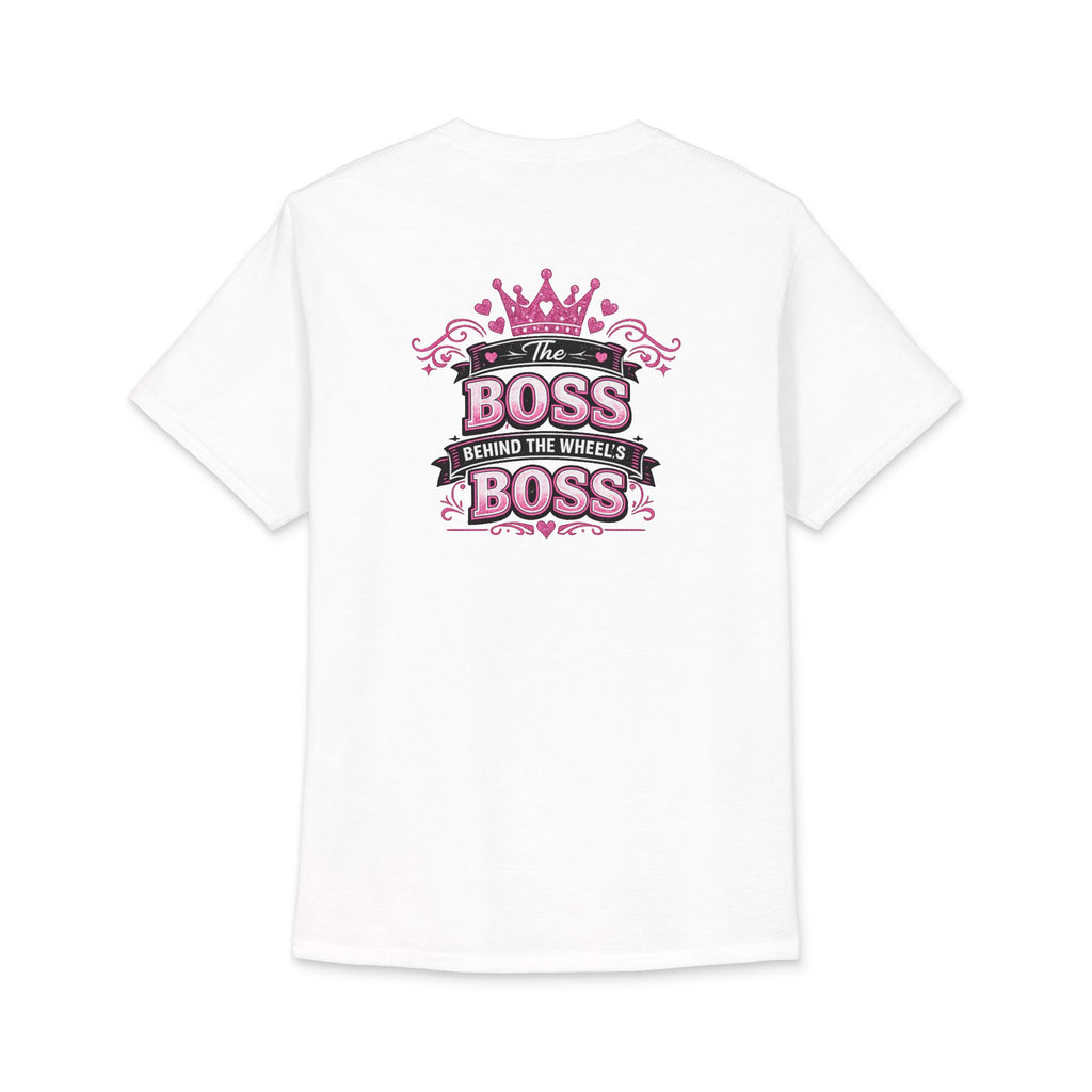 The Boss Behind the Wheel Tee — Women's Pink Crown Driving Shirt