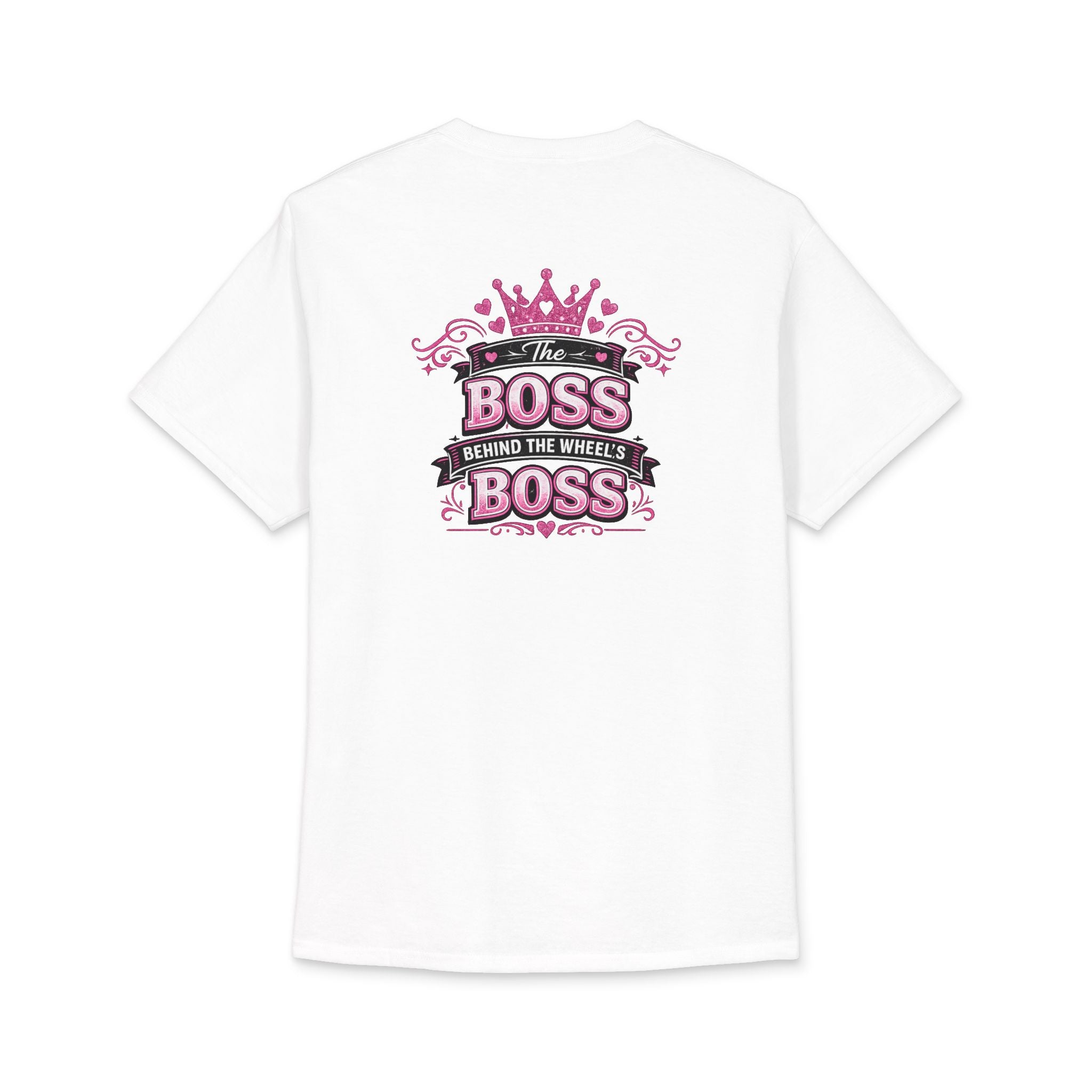 The Boss Behind the Wheel Tee — Women's Pink Crown Driving Shirt