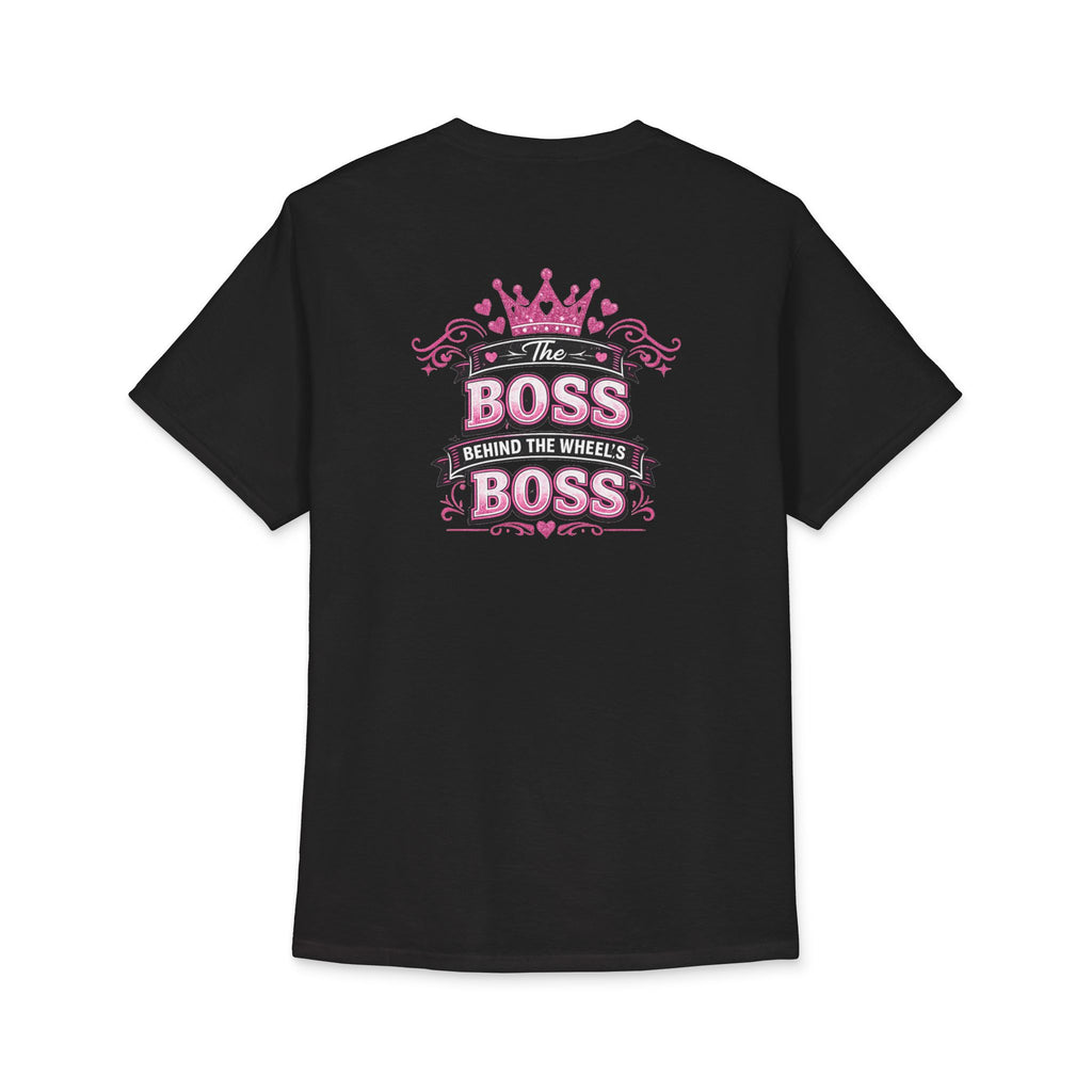 The Boss Behind the Wheel Tee — Women's Pink Crown Driving Shirt