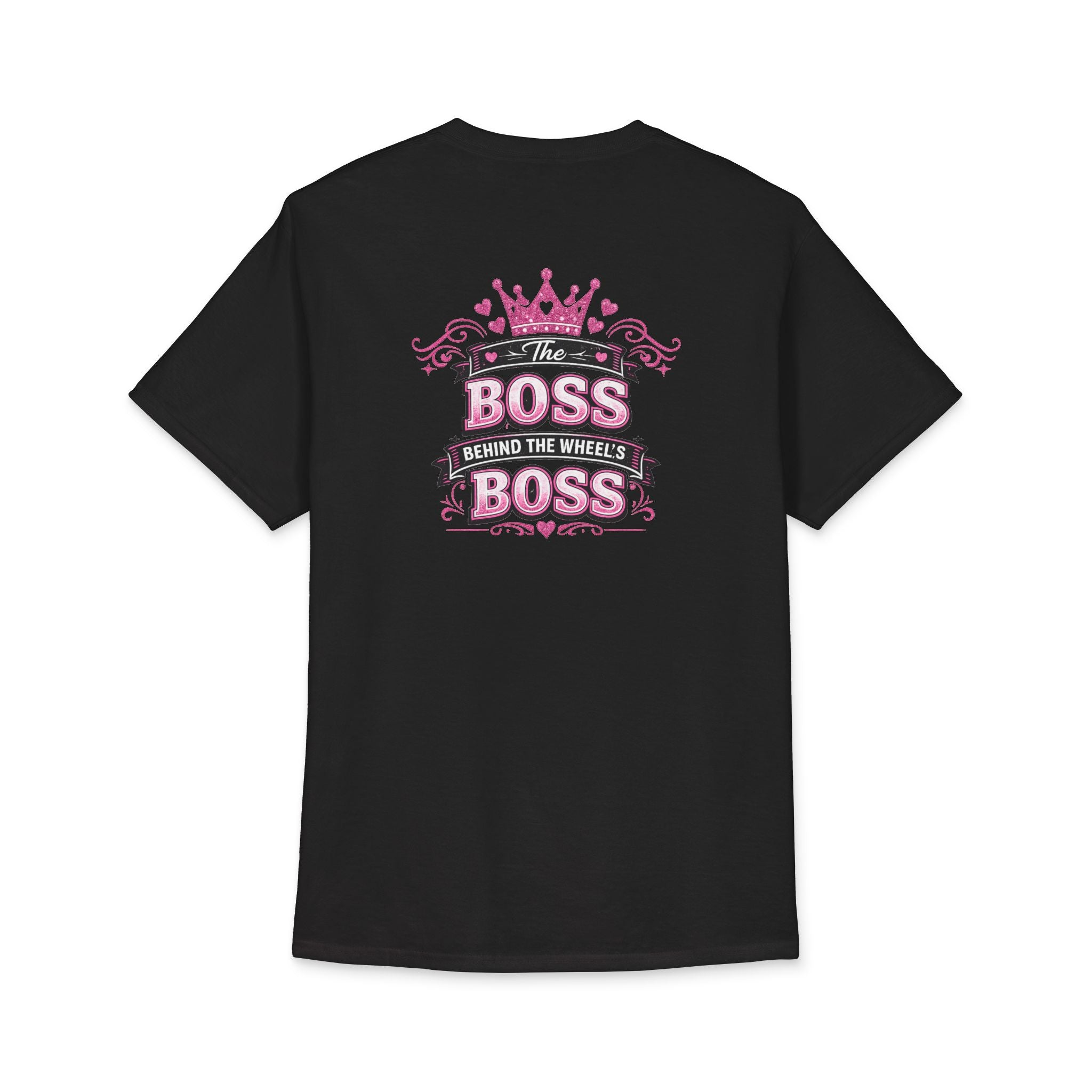The Boss Behind the Wheel Tee — Women's Pink Crown Driving Shirt
