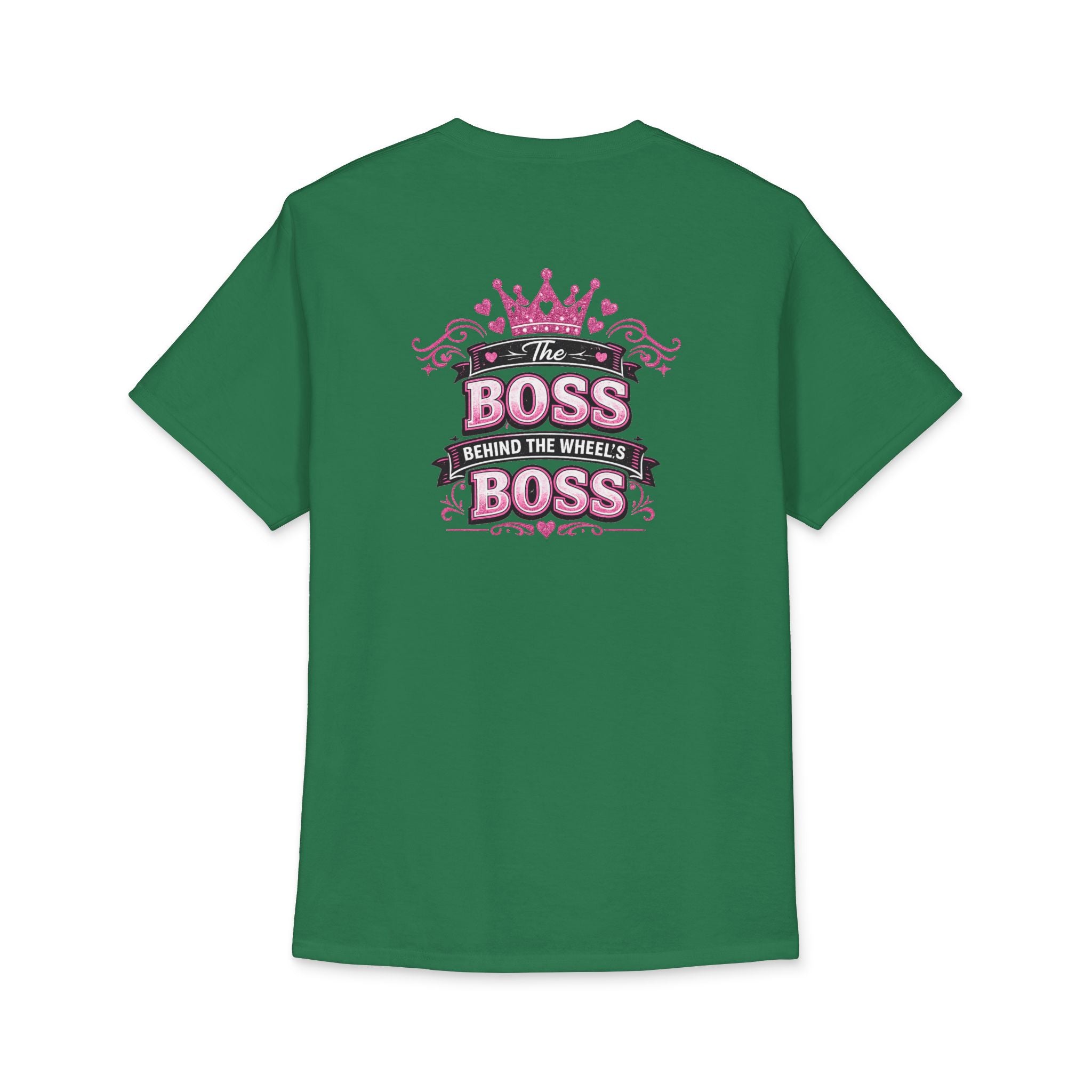 The Boss Behind the Wheel Tee — Women's Pink Crown Driving Shirt