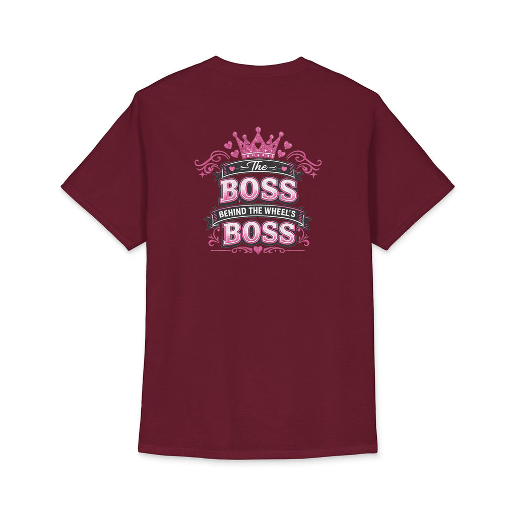 The Boss Behind the Wheel Tee — Women's Pink Crown Driving Shirt