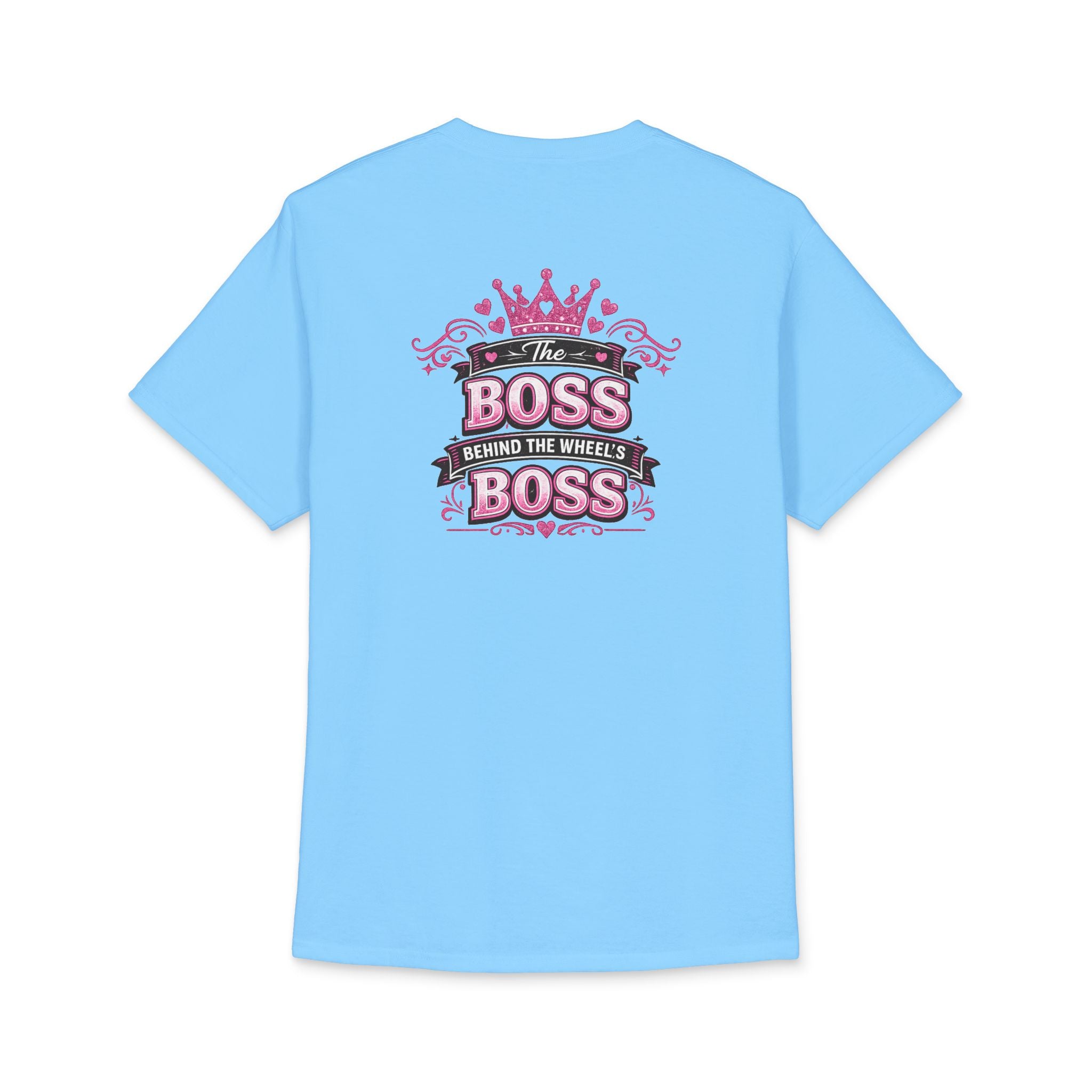 The Boss Behind the Wheel Tee — Women's Pink Crown Driving Shirt