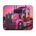 Pink Custom Semi Truck Mouse Pad — Glamorous Sunset Big Rig Desk Mat