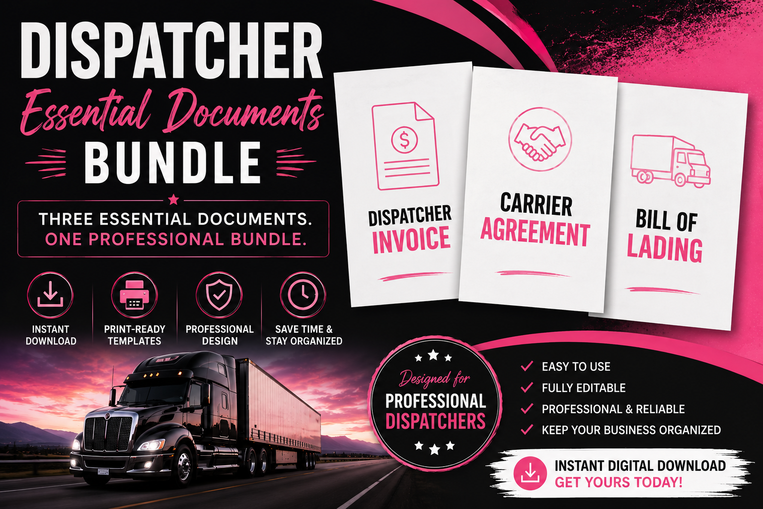 🚛 Truck Dispatcher Forms Pack